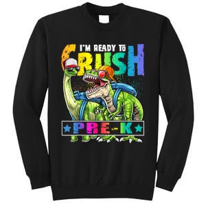 Ready To Crush PreK Dinosaur Backpack Back To School Boy Tall Sweatshirt