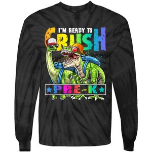 Ready To Crush PreK Dinosaur Backpack Back To School Boy Tie-Dye Long Sleeve Shirt