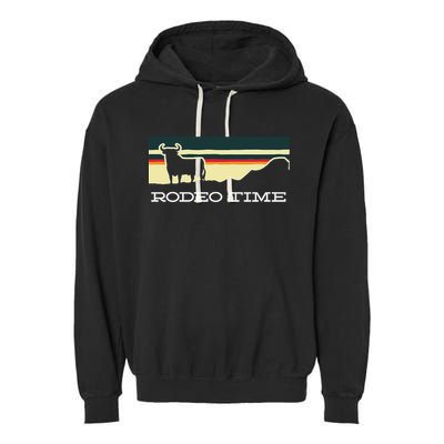 Rodeo Time Cowboy Wild West Cow Horseman Ranch Lasso Boots Garment-Dyed Fleece Hoodie