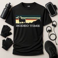 Rodeo Time Cowboy Wild West Cow Horseman Ranch Lasso Boots Cooling Performance Crew T-Shirt