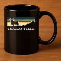 Rodeo Time Cowboy Wild West Cow Horseman Ranch Lasso Boots 11oz C Handle Ceramic Mug
