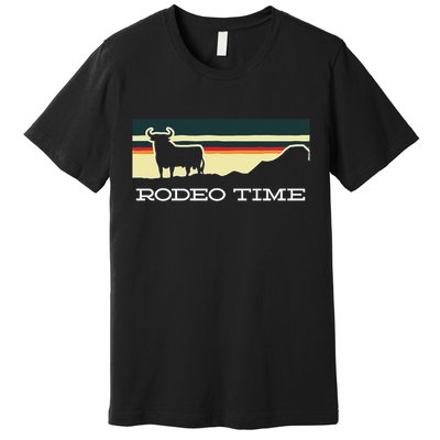Rodeo Time Cowboy Wild West Cow Horseman Ranch Lasso Boots Premium T-Shirt