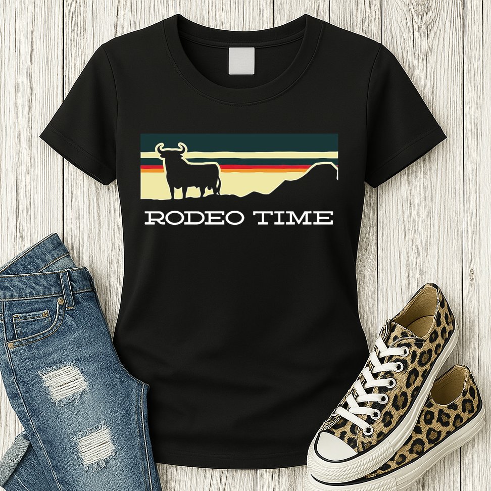 Rodeo Time Cowboy Wild West Cow Horseman Ranch Lasso Boots Womens T-Shirt