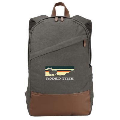 Rodeo Time Cowboy Wild West Cow Horseman Ranch Lasso Boots Cotton Canvas Backpack