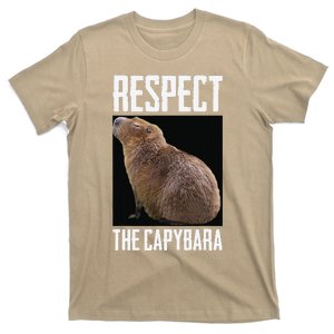 Respect The Capybara Funny Rodent Capibara Photo T-Shirt