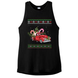 Red Truck Christmas Tree Ugly Matching Family Pajama Funny Gift Ladies PosiCharge Tri-Blend Wicking Tank