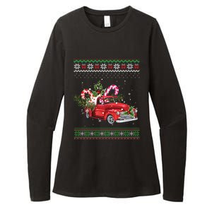 Red Truck Christmas Tree Ugly Matching Family Pajama Funny Gift Womens CVC Long Sleeve Shirt