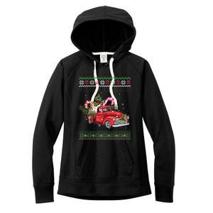 Red Truck Christmas Tree Ugly Matching Family Pajama Funny Gift Women's Fleece Hoodie