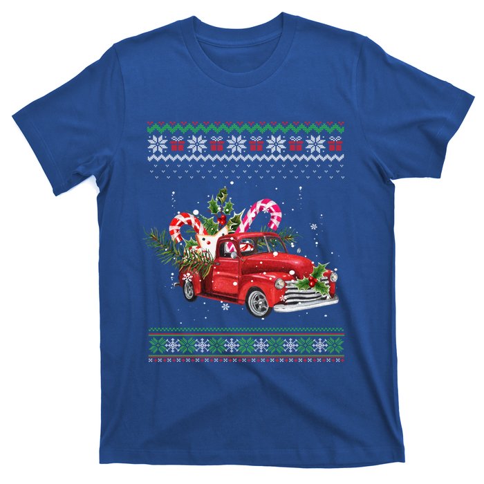 Red Truck Christmas Tree Ugly Matching Family Pajama Funny Gift T-Shirt