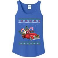 Red Truck Christmas Tree Ugly Matching Family Pajama Funny Gift Ladies Essential Tank