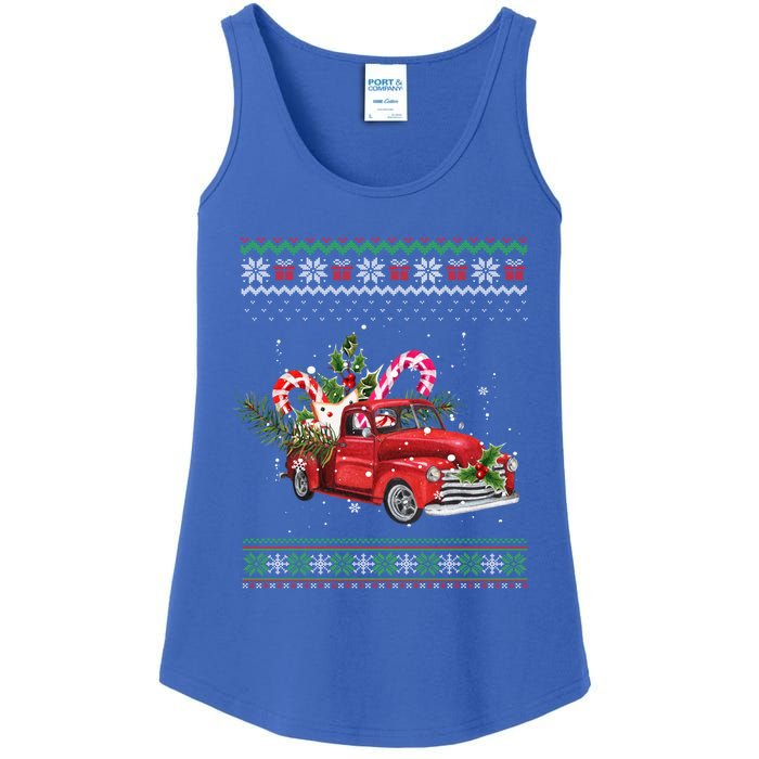 Red Truck Christmas Tree Ugly Matching Family Pajama Funny Gift Ladies Essential Tank