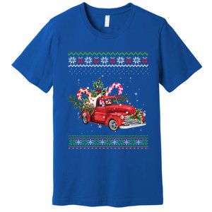 Red Truck Christmas Tree Ugly Matching Family Pajama Funny Gift Premium T-Shirt