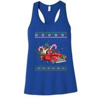 Red Truck Christmas Tree Ugly Matching Family Pajama Funny Gift Women's Racerback Tank