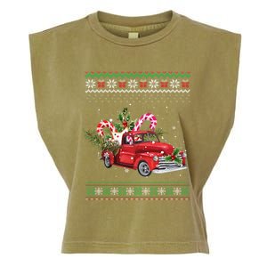 Red Truck Christmas Tree Ugly Matching Family Pajama Funny Gift Garment-Dyed Women's Muscle Tee