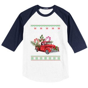 Red Truck Christmas Tree Ugly Matching Family Pajama Funny Gift Baseball Sleeve Shirt