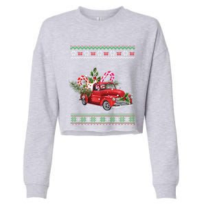 Red Truck Christmas Tree Ugly Matching Family Pajama Funny Gift Cropped Pullover Crew