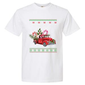 Red Truck Christmas Tree Ugly Matching Family Pajama Funny Gift Garment-Dyed Heavyweight T-Shirt