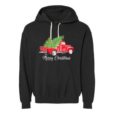 Red Truck Christmas Funny Merry Christmas Yall Women Garment-Dyed Fleece Hoodie