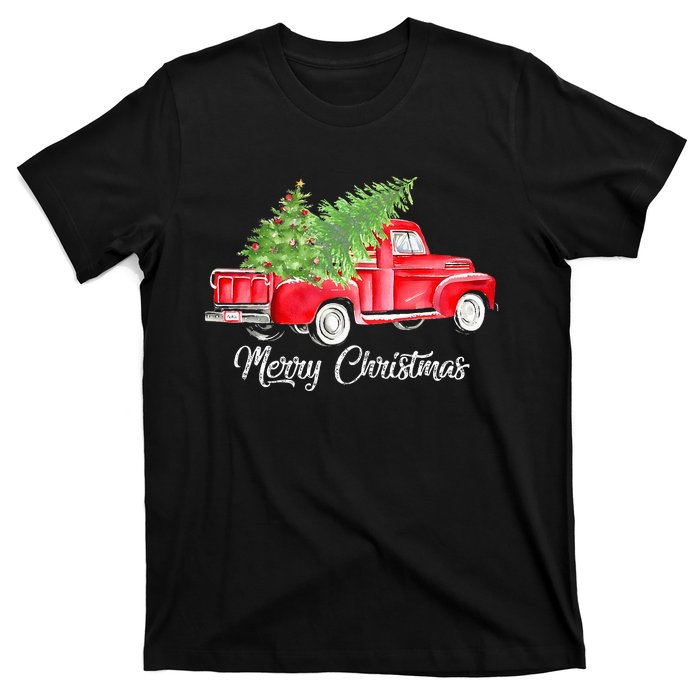 Red Truck Christmas Funny Merry Christmas Yall Women T-Shirt