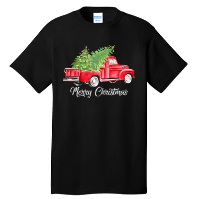 Red Truck Christmas Funny Merry Christmas Yall Women Tall T-Shirt