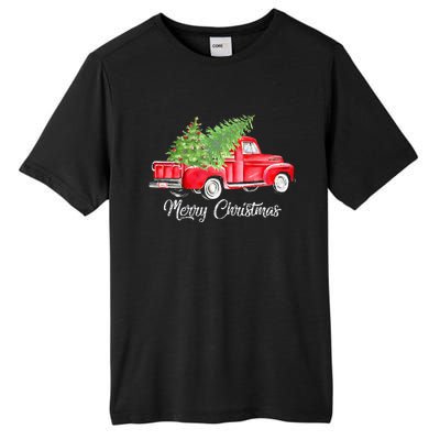 Red Truck Christmas Funny Merry Christmas Yall Women Tall Fusion ChromaSoft Performance T-Shirt