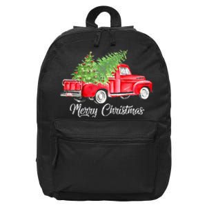 Red Truck Christmas Funny Merry Christmas Yall Women 16 in Basic Backpack