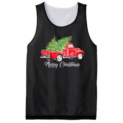 Red Truck Christmas Funny Merry Christmas Yall Women Mesh Reversible Basketball Jersey Tank