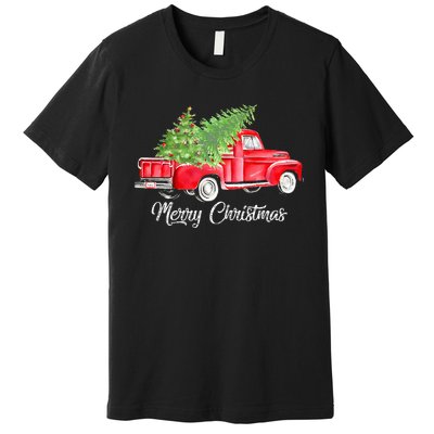 Red Truck Christmas Funny Merry Christmas Yall Women Premium T-Shirt