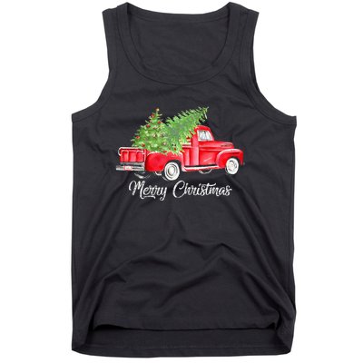 Red Truck Christmas Funny Merry Christmas Yall Women Tank Top