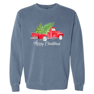 Red Truck Christmas Funny Merry Christmas Yall Women Garment-Dyed Sweatshirt