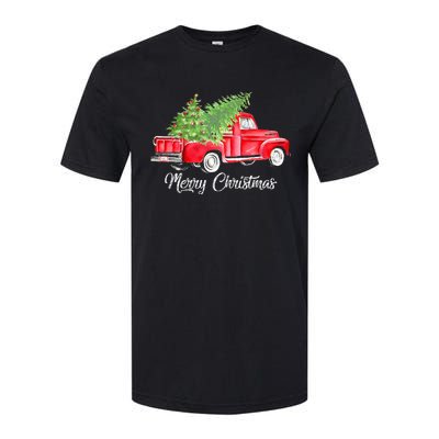 Red Truck Christmas Funny Merry Christmas Yall Women Softstyle CVC T-Shirt