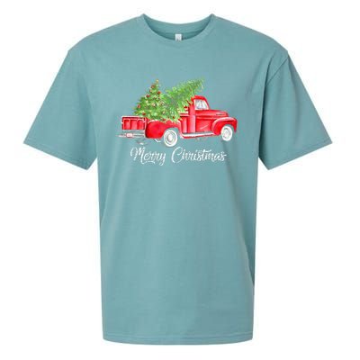 Red Truck Christmas Funny Merry Christmas Yall Women Sueded Cloud Jersey T-Shirt