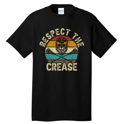 Respect The Crease Lacrosse Goalie Woman Men Tall T-Shirt