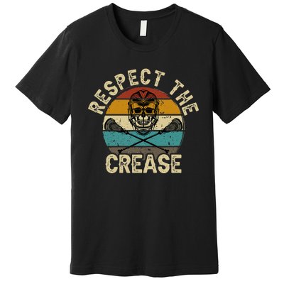 Respect The Crease Lacrosse Goalie Woman Men Premium T-Shirt