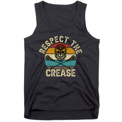 Respect The Crease Lacrosse Goalie Woman Men Tank Top