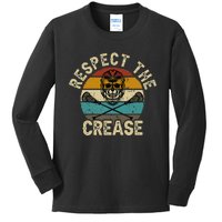 Respect The Crease Lacrosse Goalie Woman Men Kids Long Sleeve Shirt