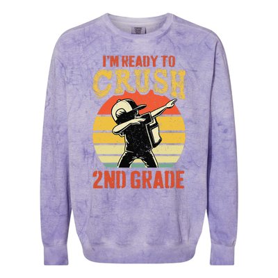 Ready To Crush Second Grade Back To School Dabbing Boy Colorblast Crewneck Sweatshirt