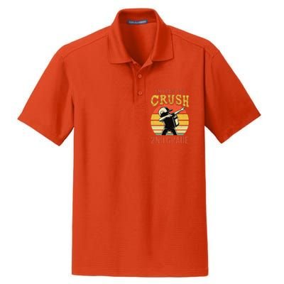 Ready To Crush Second Grade Back To School Dabbing Boy Dry Zone Grid Polo