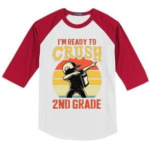 Ready To Crush Second Grade Back To School Dabbing Boy Kids Colorblock Raglan Jersey