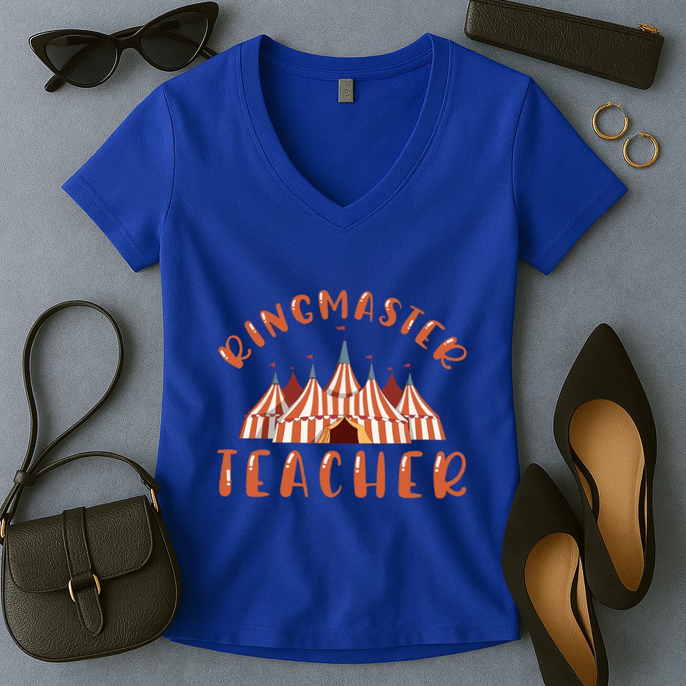 Ringmaster Teacher Carnival Costume Circus Women's V-Neck T-Shirt