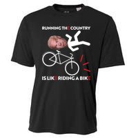 Running The Country Is Like Riding A Bike Funny Biden Meme Cooling Performance Crew T-Shirt