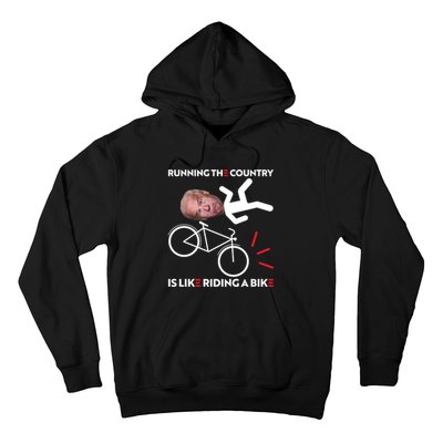 Running The Country Is Like Riding A Bike Funny Biden Meme Hoodie