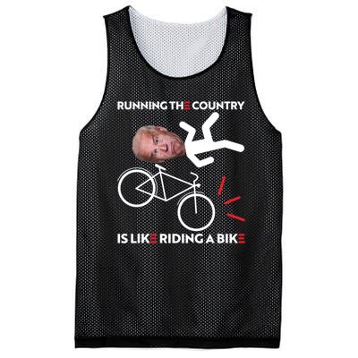 Running The Country Is Like Riding A Bike Funny Biden Meme Mesh Reversible Basketball Jersey Tank