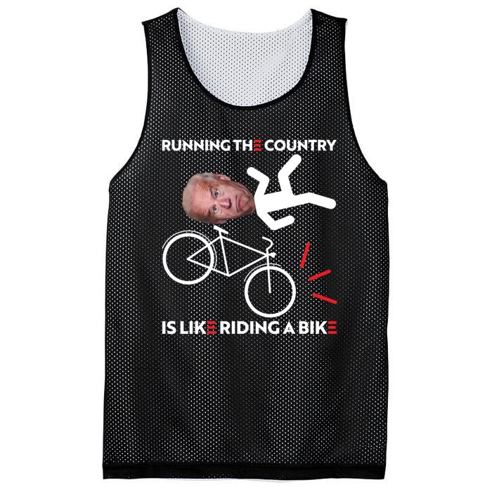 Running The Country Is Like Riding A Bike Funny Biden Meme Mesh Reversible Basketball Jersey Tank