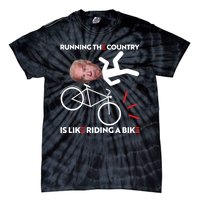 Running The Country Is Like Riding A Bike Funny Biden Meme Tie-Dye T-Shirt