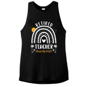 Retired Teacher Class Of 2025 Rainbow Teachers Retirement Ladies PosiCharge Tri-Blend Wicking Tank