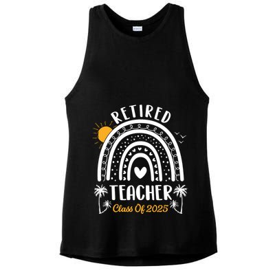 Retired Teacher Class Of 2025 Rainbow Teachers Retirement Ladies PosiCharge Tri-Blend Wicking Tank