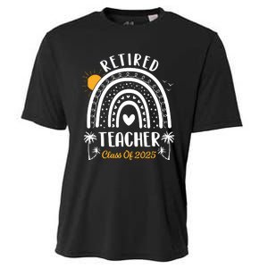 Retired Teacher Class Of 2025 Rainbow Teachers Retirement Cooling Performance Crew T-Shirt