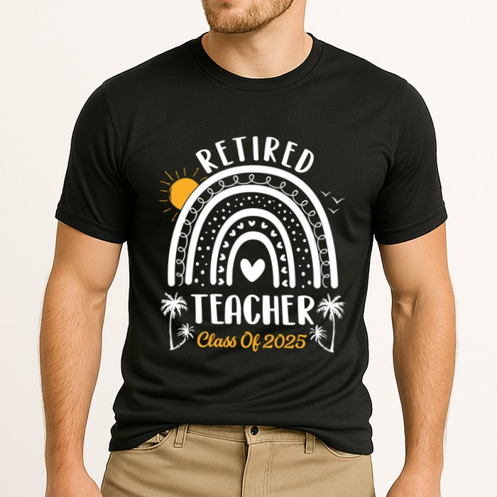 Retired Teacher Class Of 2025 Rainbow Teachers Retirement Cooling Performance Crew T-Shirt