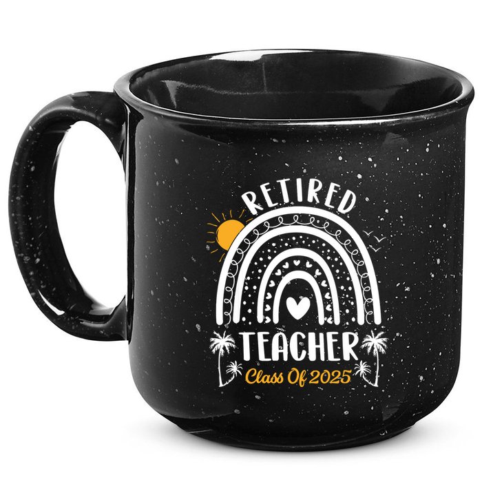 Retired Teacher Class Of 2025 Rainbow Teachers Retirement 15oz Campfire Ceramic Mug